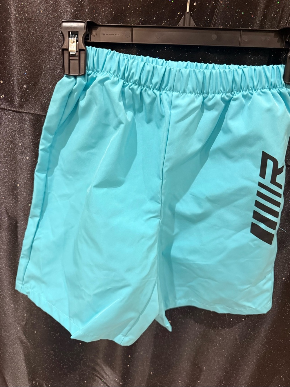 SHEIN Aqua Lightweight Athletic Shorts with Black Logo